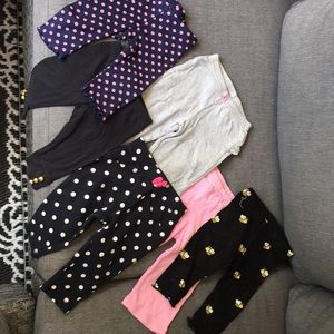 Lot of 6 baby pants and leggings